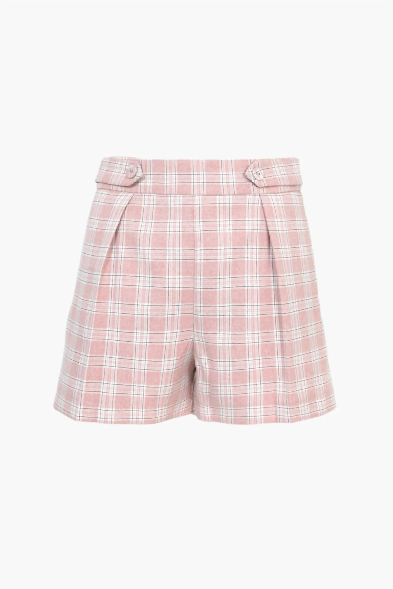 Adelyn Rae - Violet Plaid Front Pleat Trouser Shorts
