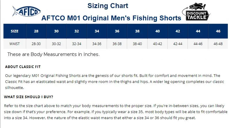 AFTCO M01 Original Men's Fishing Shorts