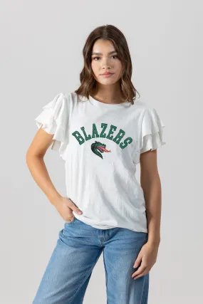 ALABAMA AT BIRMINGHAM BLAZERS ALL IN TO WIN FLUTTER SLEEVE CREWNECK TOP