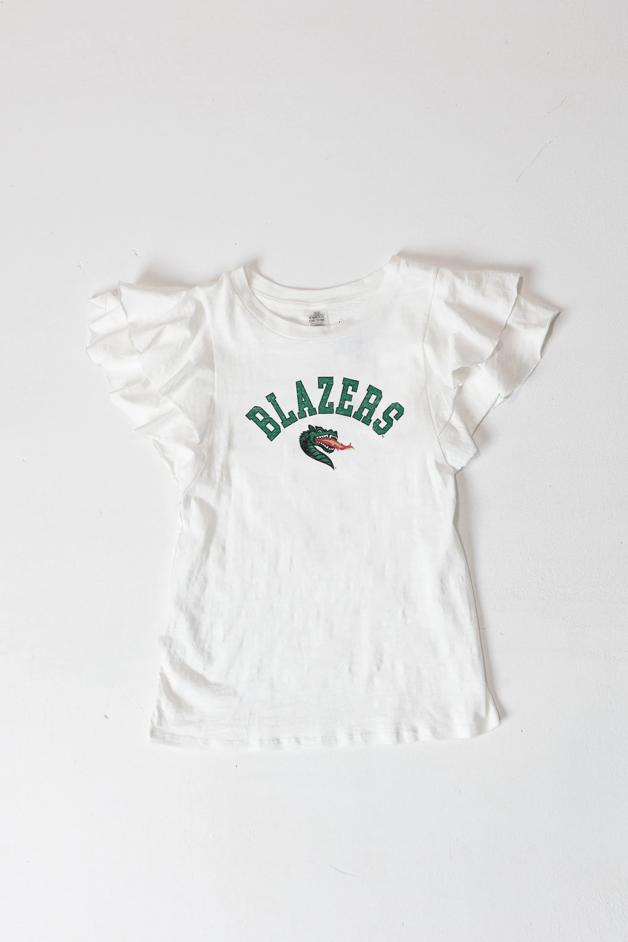 ALABAMA AT BIRMINGHAM BLAZERS ALL IN TO WIN FLUTTER SLEEVE CREWNECK TOP