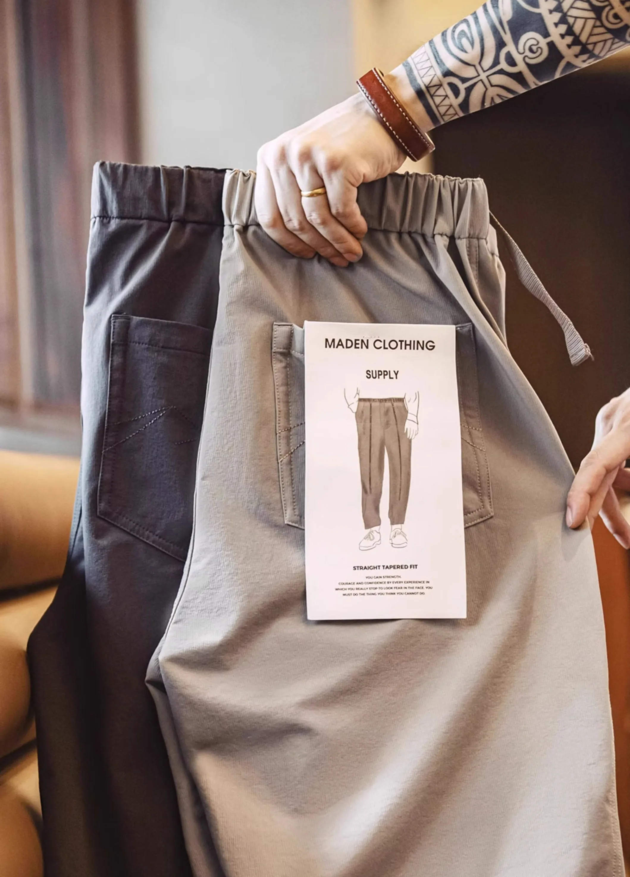 American Casual Outdoor Functional Tapered Elastic Waist Men's Trousers