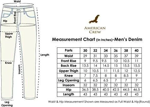 American Crew Men's Black Slim Fit Jeans - 32 (ACJN141-32)