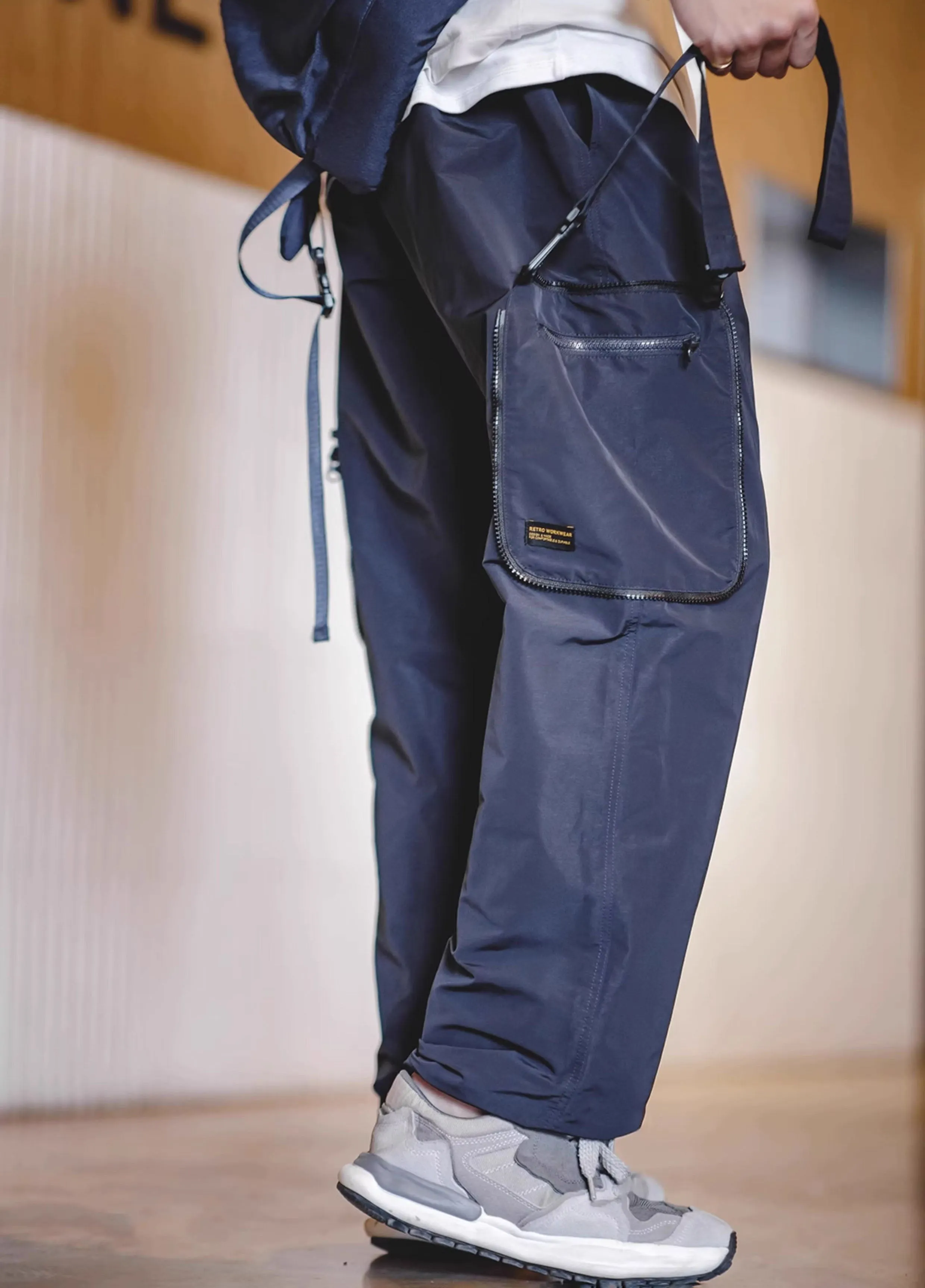 American Multi-Functional Pocket Loose Drawstring Men's Trousers