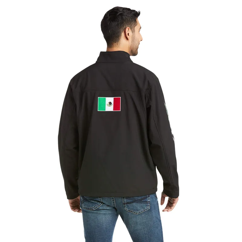 Ariat Men's New Team Softshell MEXICO Water Resistant Jacket, Black