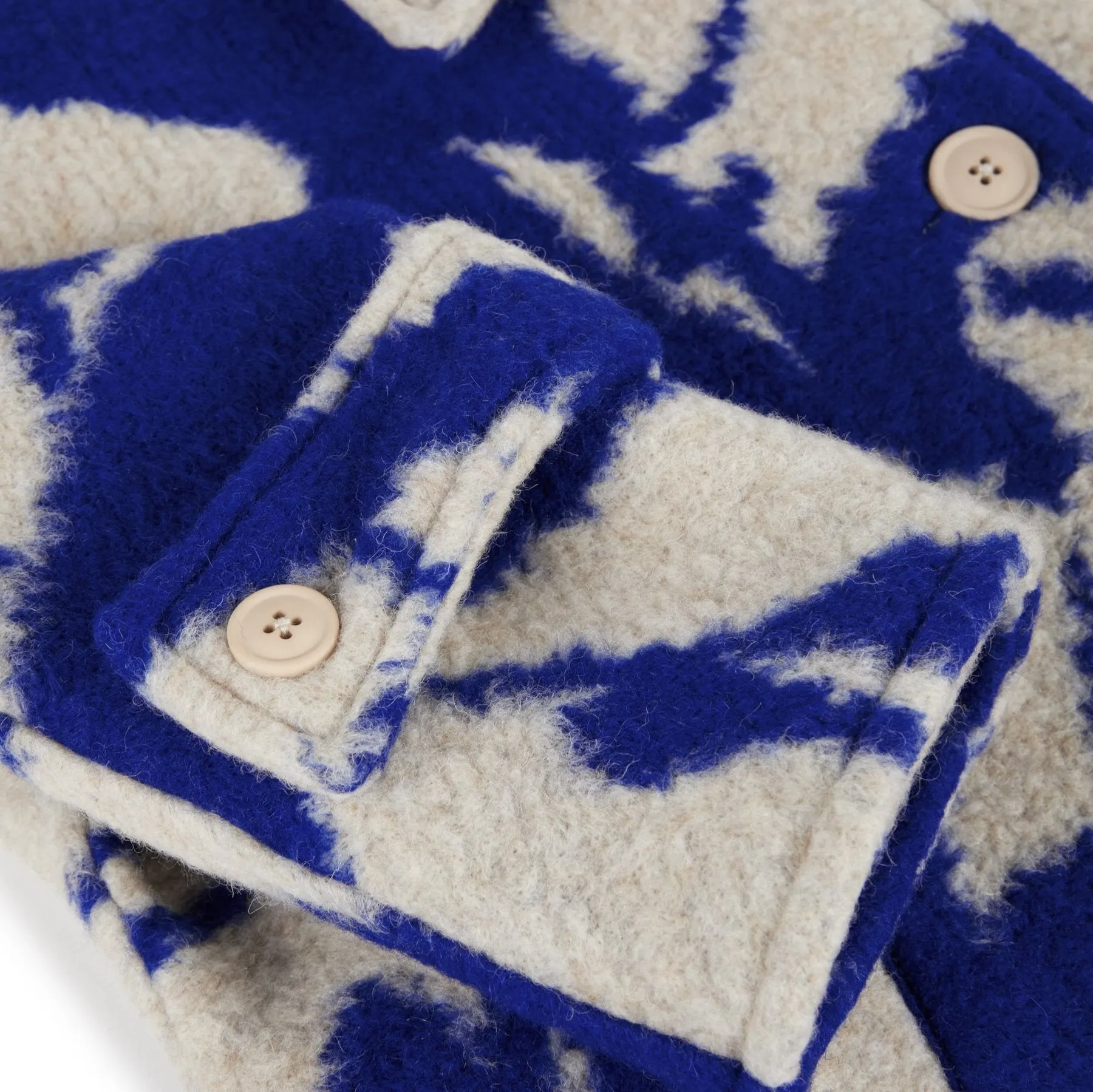 Bento Absract Strokes Print Cosy Wool Mix Coat