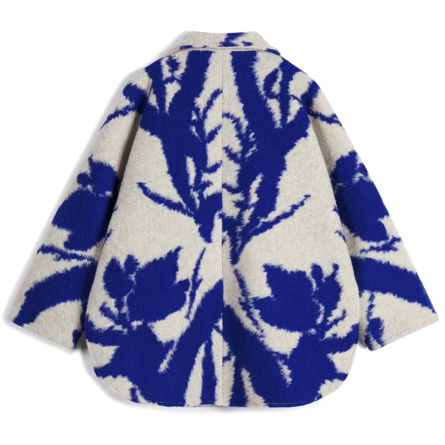 Bento Absract Strokes Print Cosy Wool Mix Coat