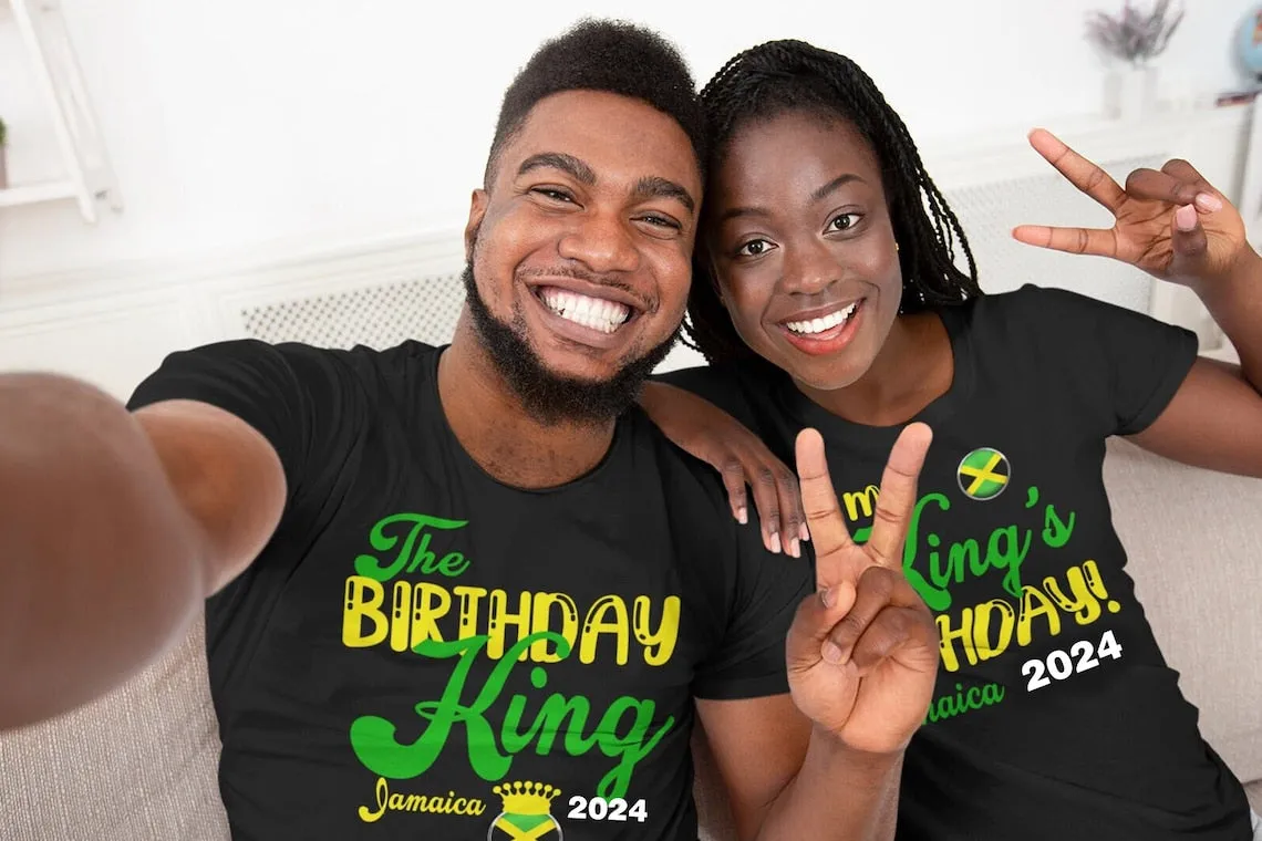 Birthday King - It's My Kings Birthday Couples Jamaica Vacation T Shirt, birthday squad shirts