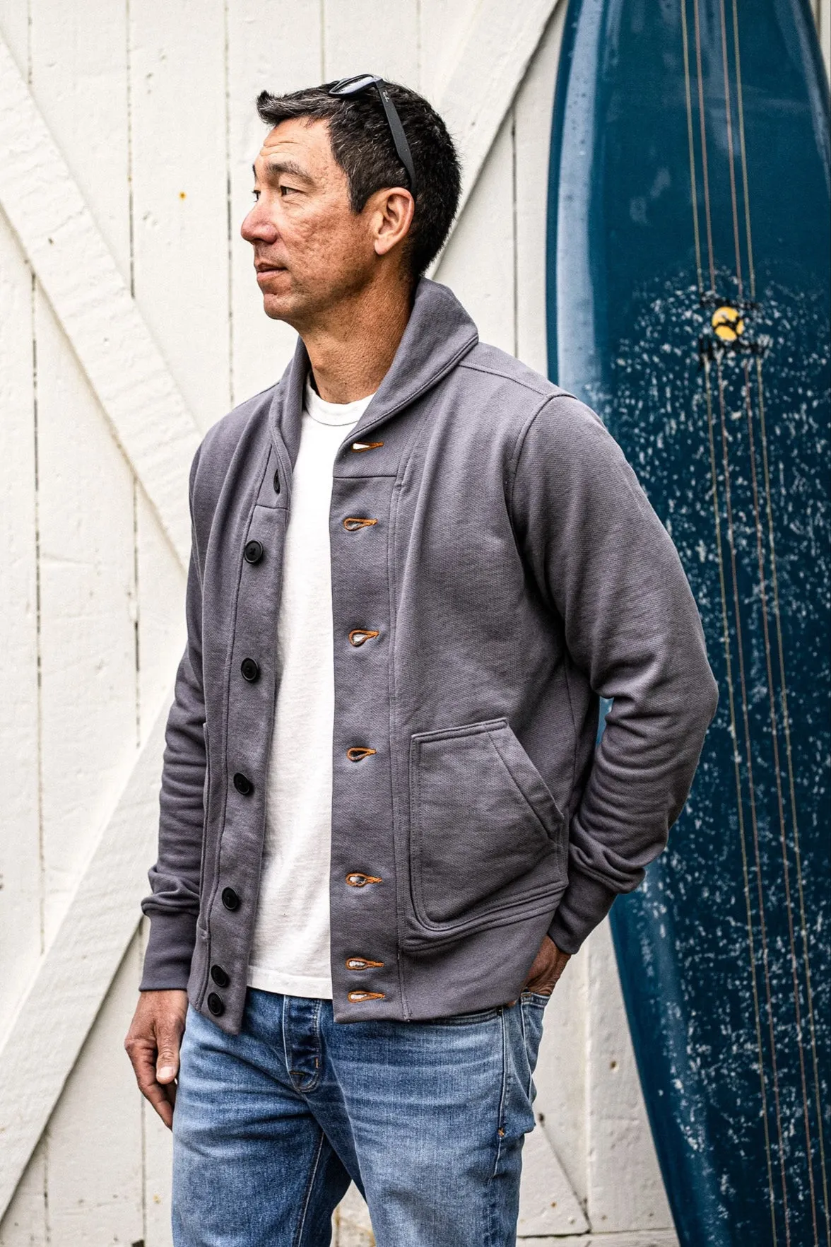 Bodega Cardigan French Terry Shawl Collar Cardigan