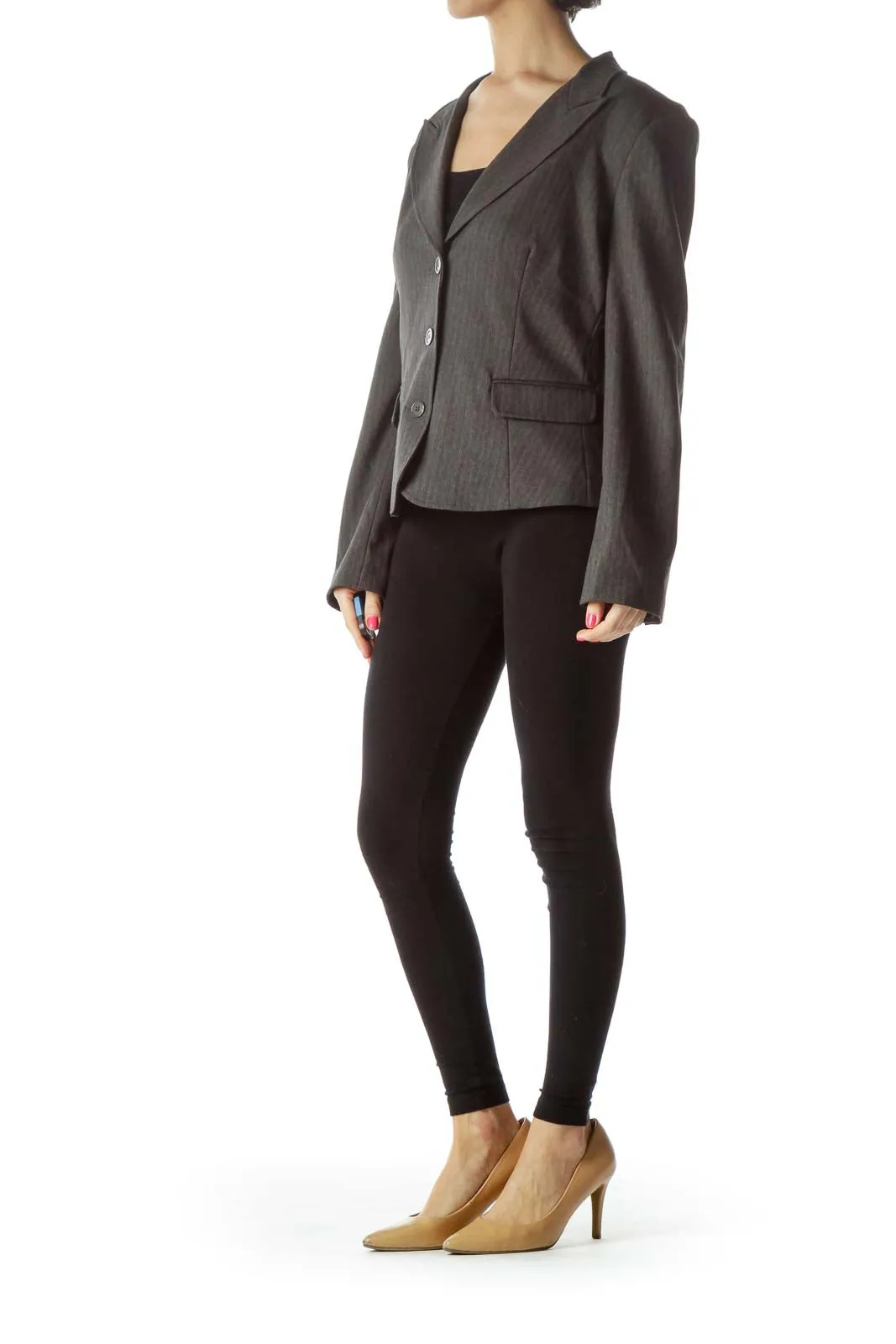 Gray Pinstripe Blazer