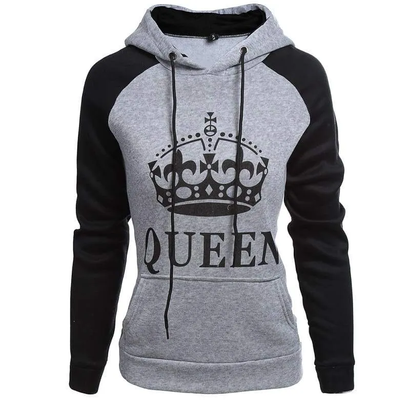 King and queen hoodie set crown