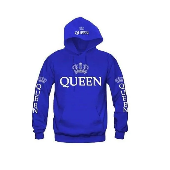 King and queen hoodies blue