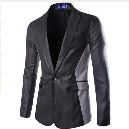 Men Blazers Single Button Casual Blazer, Black, White, Navy, Grey
