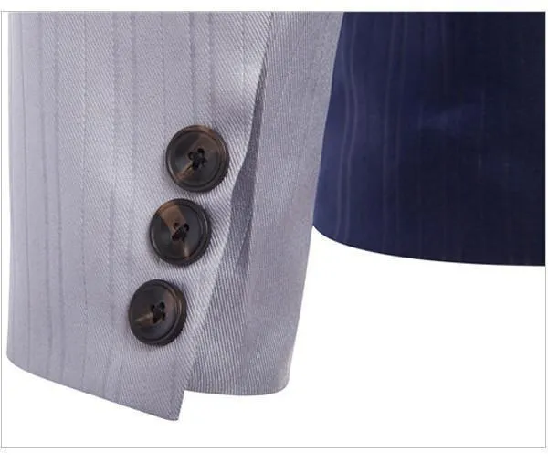 Men Blazers Single Button Casual Blazer, Black, White, Navy, Grey