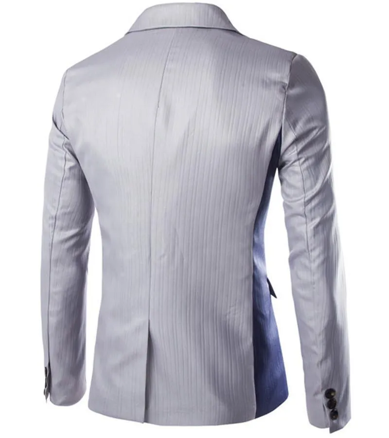Men Blazers Single Button Casual Blazer, Black, White, Navy, Grey