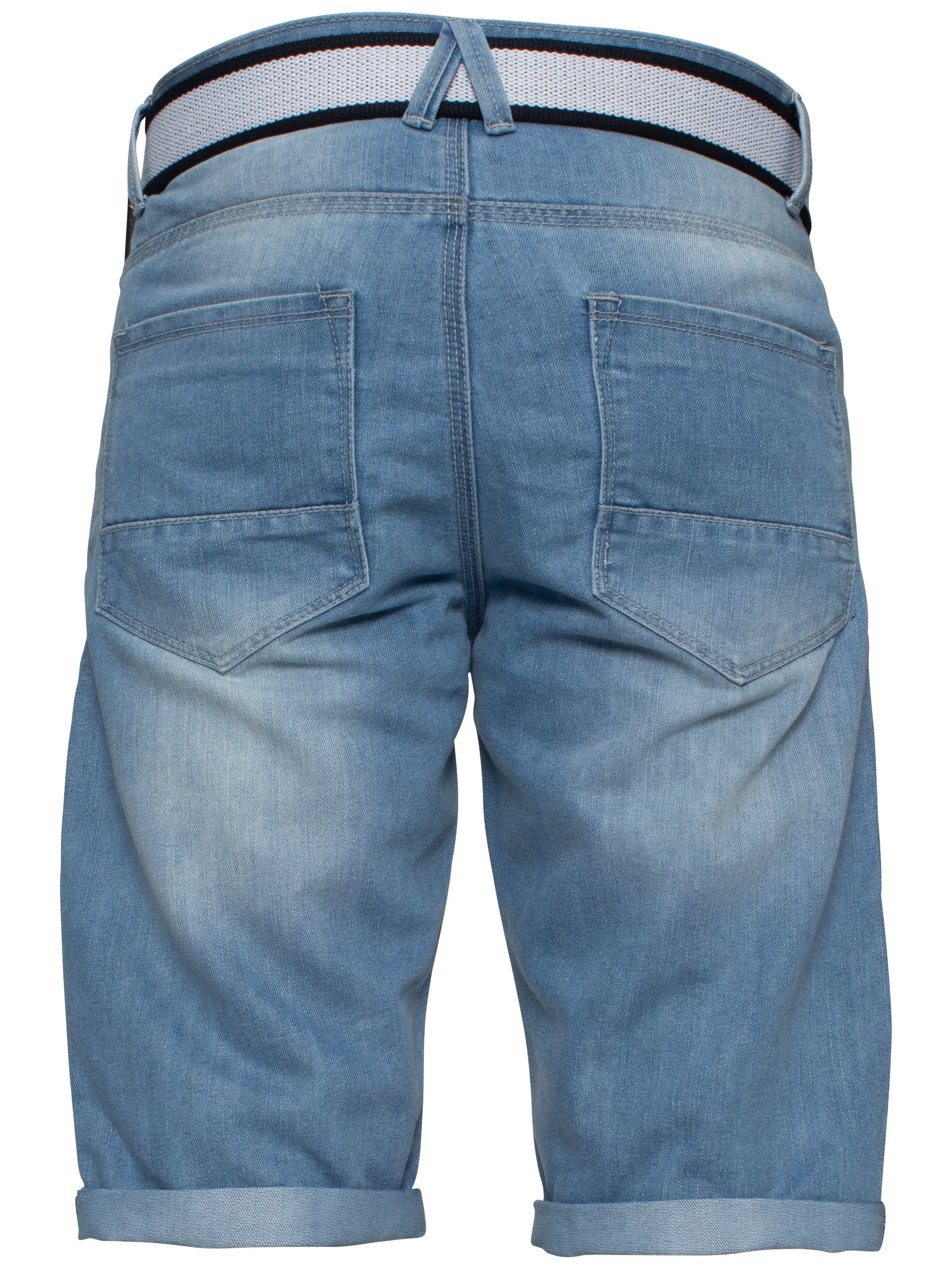 Mens APT Dark Blue Slim Fit Denim Shorts | APT Designer Menswear
