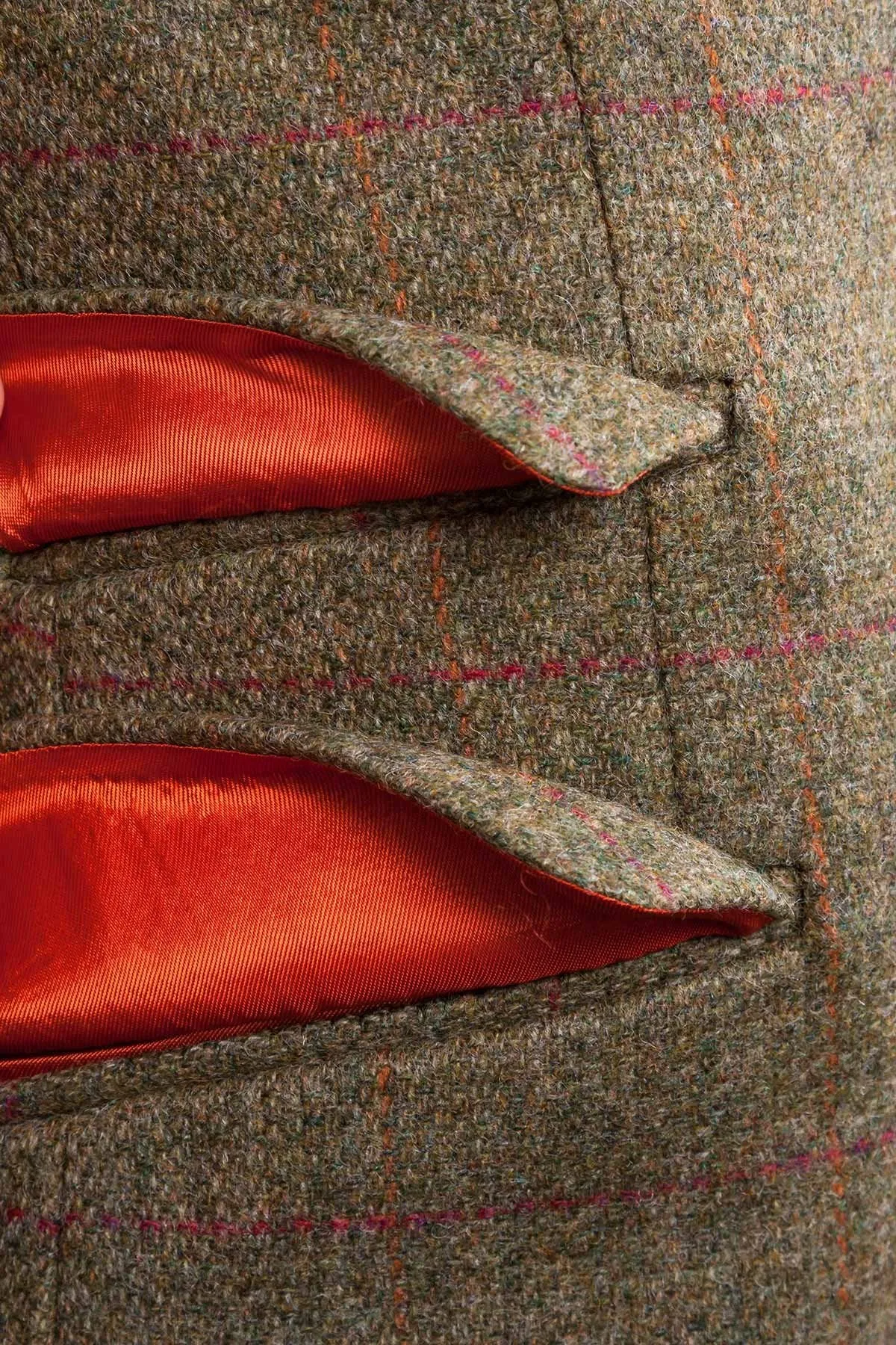 Men's Green Check Tweed Jacket - Lisset