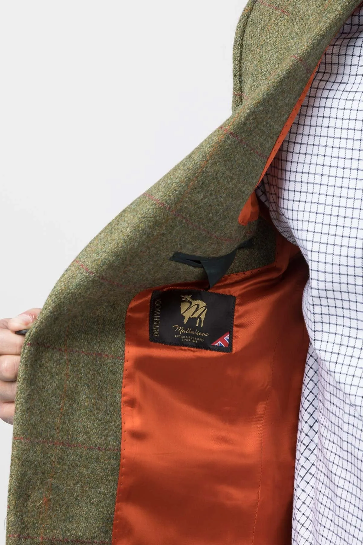 Men's Green Check Tweed Jacket - Lisset