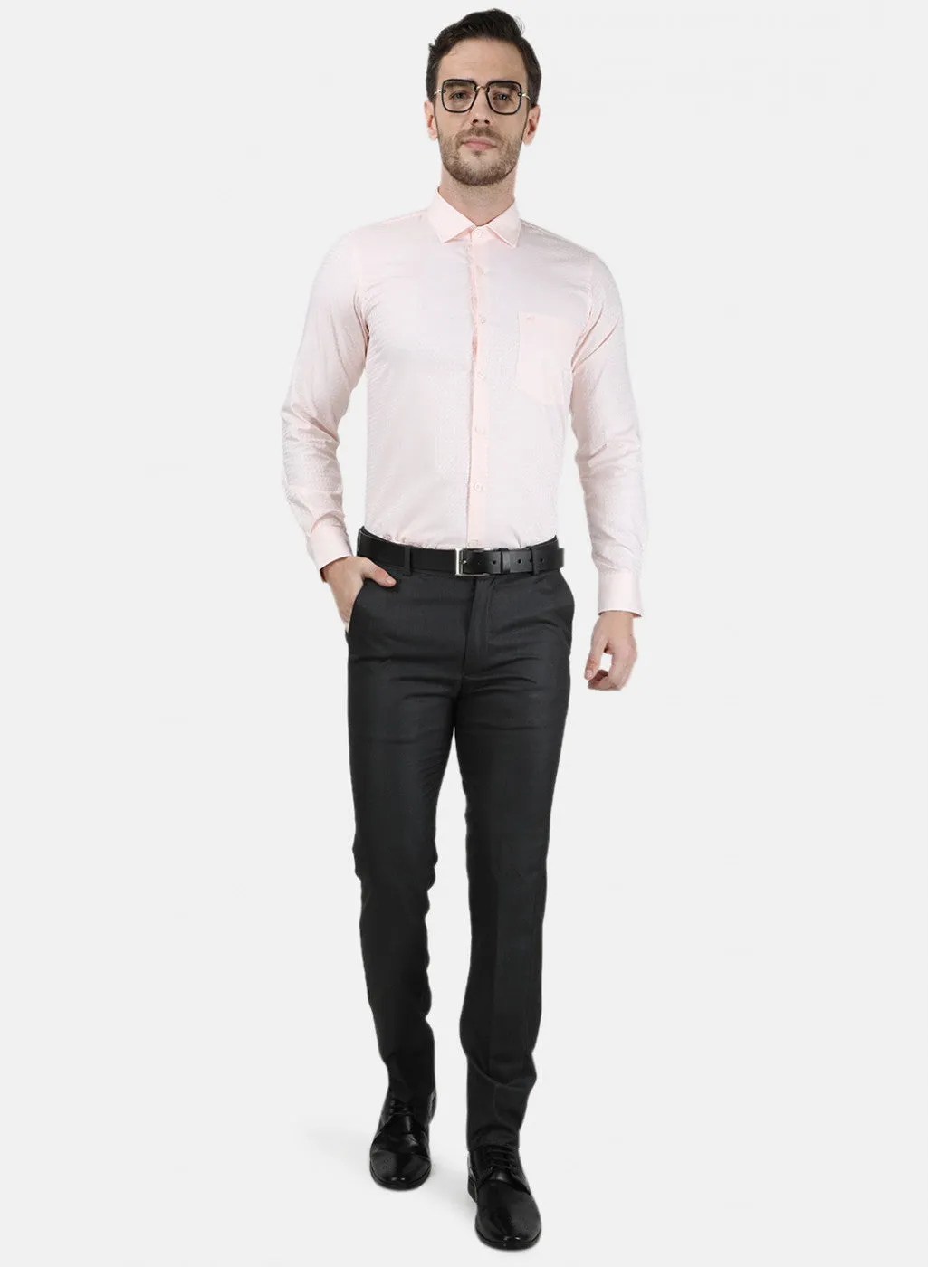 Mens Light Orange Printed Shirts