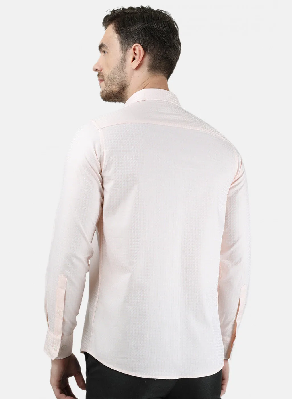 Mens Light Orange Printed Shirts