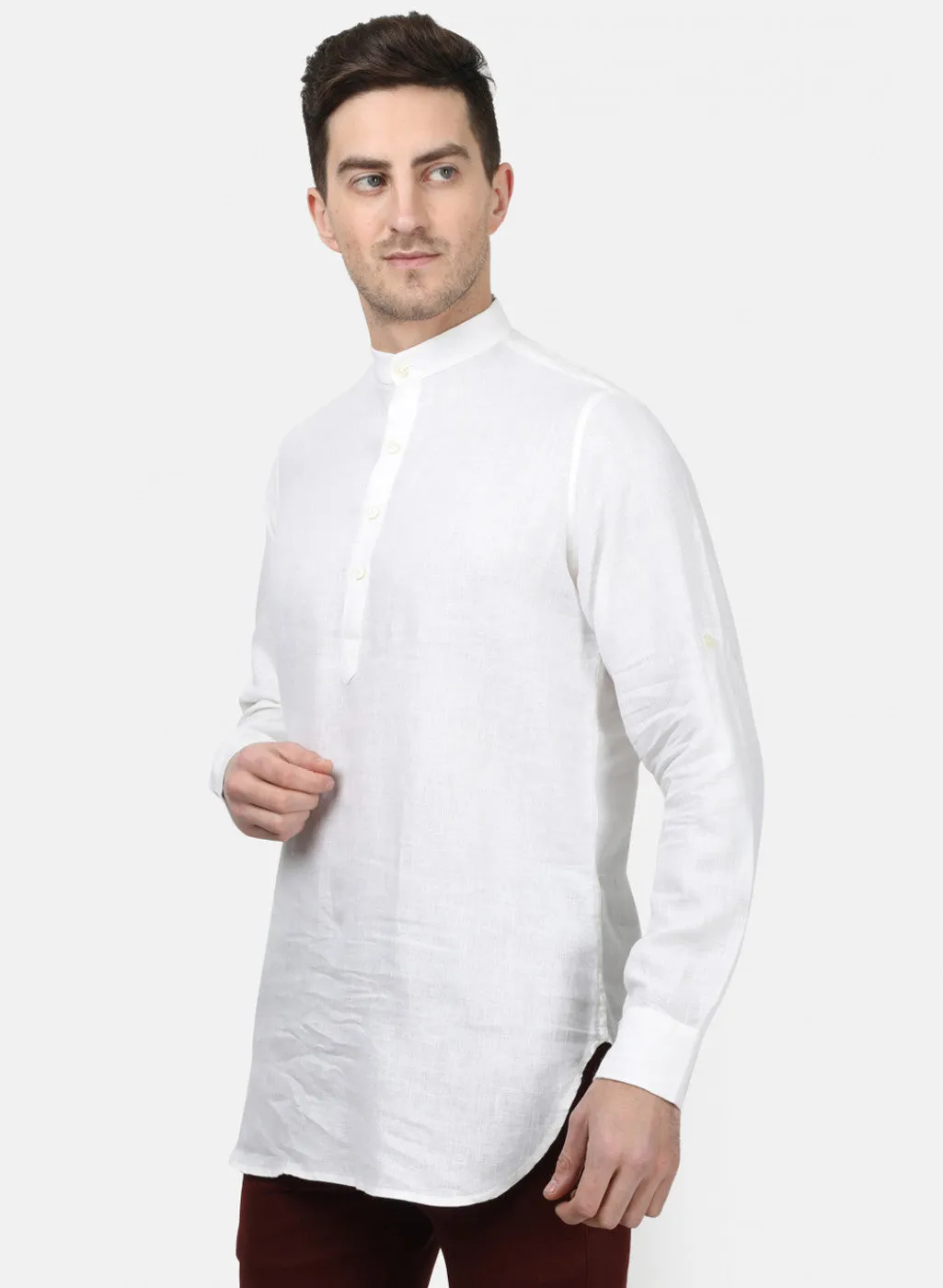 Mens White Solid Shirts