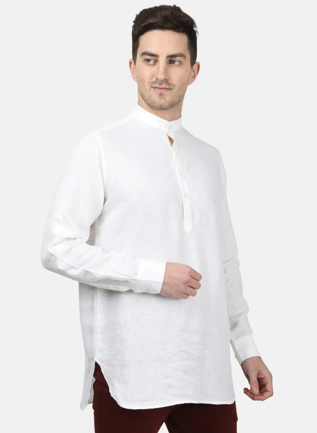 Mens White Solid Shirts
