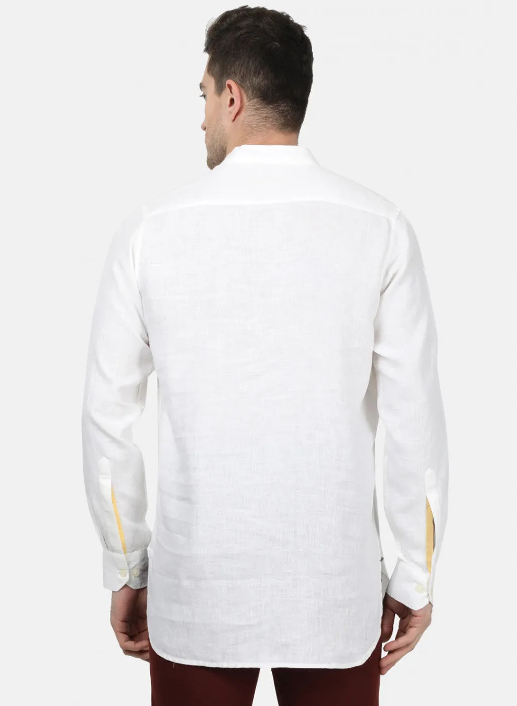 Mens White Solid Shirts