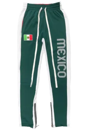 Mexico Print Color Block Track Sweatpants
