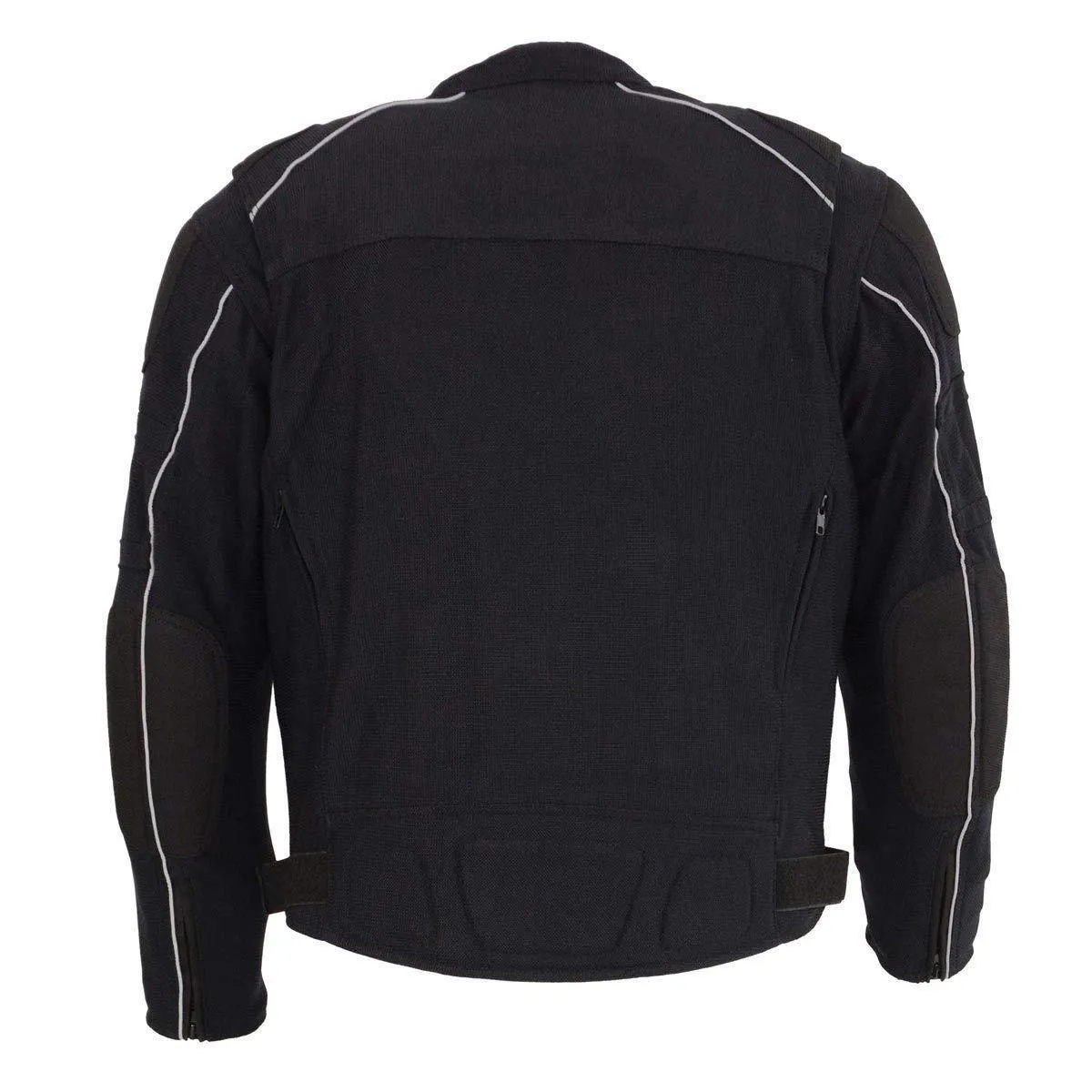 Milwaukee Men's Motorcycle Armored  Black Textile Jacket with Removable Jacket Liner