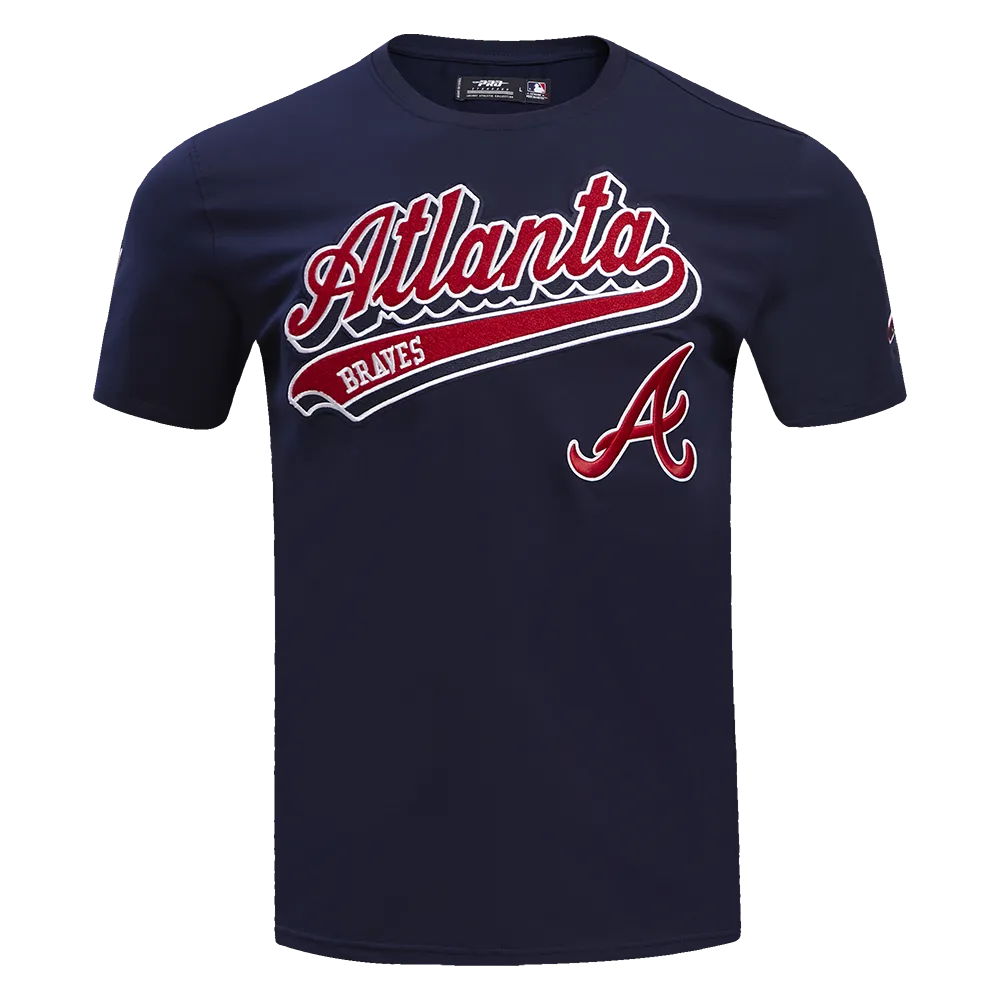 MLB ATLANTA BRAVES SCRIPT TAIL MEN'S TOPS (MIDNIGHT NAVY)