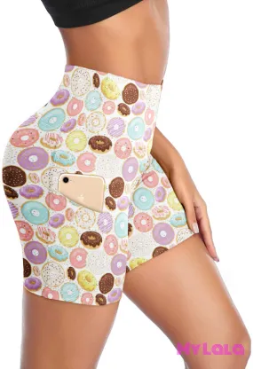Pocketed Gym Shorts OS (Lovely Donuts)