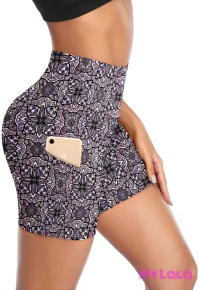 Pocketed Gym Shorts OS (Mandala Pop)