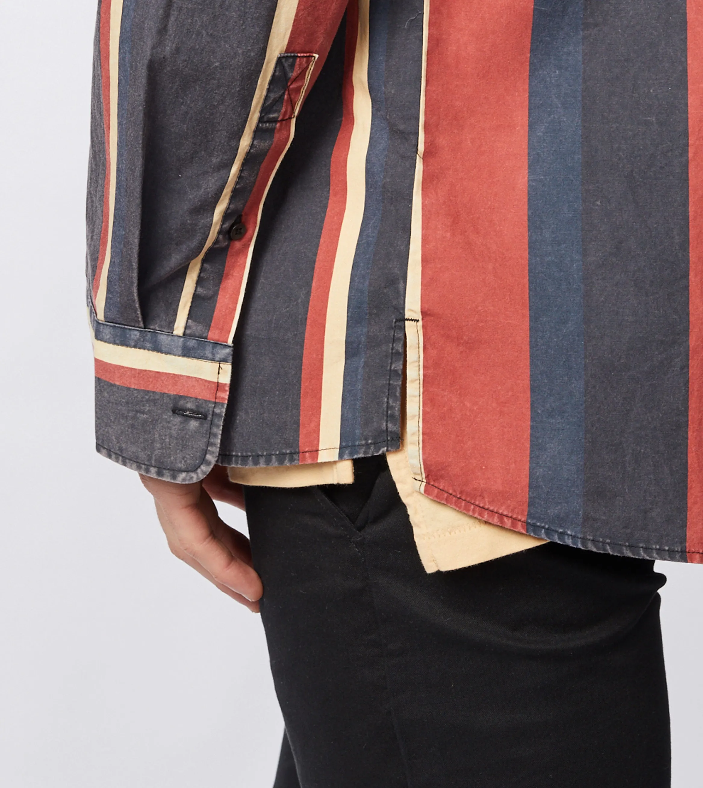 Retro Stripe LS Shirt Black/Ochre
