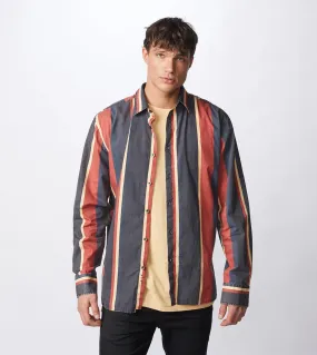 Retro Stripe LS Shirt Black/Ochre
