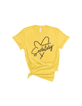 School Secretary heart shirt