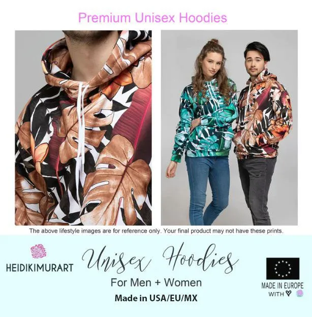 Yellow Tiger Striped Unisex Hoodie, Unisex Wild Tiger Stripes Animal Print Premium Sweatshirt-Made in USA/ MX/ EU